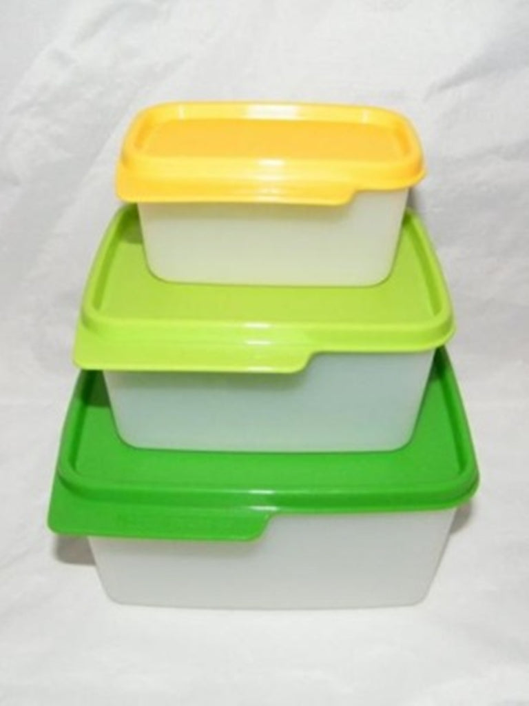 TUPPERWARE 1 SMALL 2-cup KEEP TABS STORAGE KEEPER CONTAINER SUNNY YELL –  Plastic Glass and Wax ~ PGW