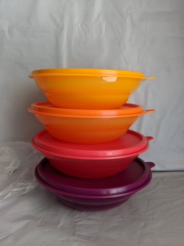 Vintage Tupperware Kids Mini Tupper Toys Cake Taker Red, 3 Plates & 4 Cups