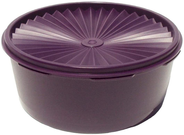 Tupperware 1 MULBERRY 3¾-cup / 900 mL SMALL ROUND SERVALIER CLASSIC STACKING KEEPER CANISTER