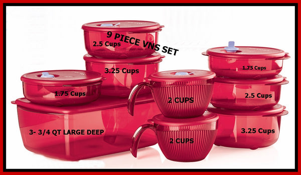 Tupperware Vent N Serve VNS MICROWAVE SMALL ROUND 2.5-c / 600mL COSMOS BASE RED VENT