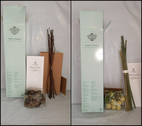 PartyLite EXOTIC BROWN & PURE GREEN ACCENTS DECORATIVE ADDITIONS FOR FLORAL / CANDLE ARRANGEMENTS