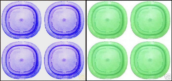 Tupperware Impressions 9.5" Microwave Preludio ACRYLIC Watercolor Luncheon Plates 4 EMERALD GREEN - Plastic Glass and Wax