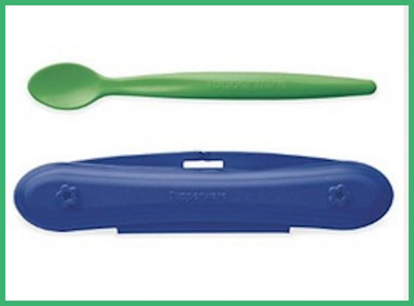 Tupperware ON THE GO ALL IN ONE CUTLERY SET w/ Travel Case IN PEACOCK TEAL