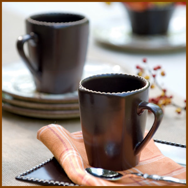 SOUTHERN LIVING @ HOME WH MARIO BATALI ITALIAN STITCH SET/4 2-oz ESPRESSO CUPS & SAUCERS