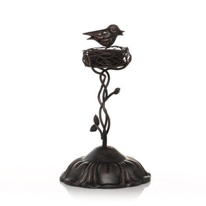 YANKEE Birds Nest Tall Rustic Metal Tealight Candle Holder Tree NIB - Plastic Glass and Wax ~ PGW