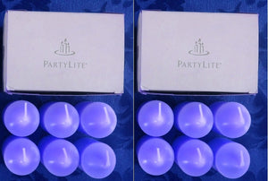 PartyLite 1 DOZEN Votive Wax Candles - 2 BOXES = 12 VOTIVES BLUEBERRY WISTERIA
