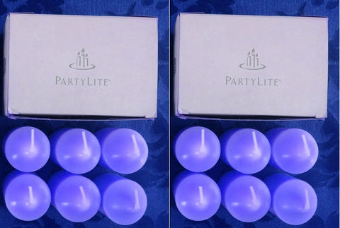PartyLite 1 DOZEN Votive Wax Candles - 2 BOXES = 12 VOTIVES BLUEBERRY WISTERIA
