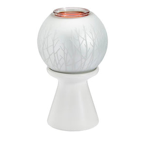 PartyLite Electric ScentGlow Aroma Melts Fragrance Warmer GLAZED CERAMIC & GLASS BRAMBLE GLOBE - Plastic Glass and Wax