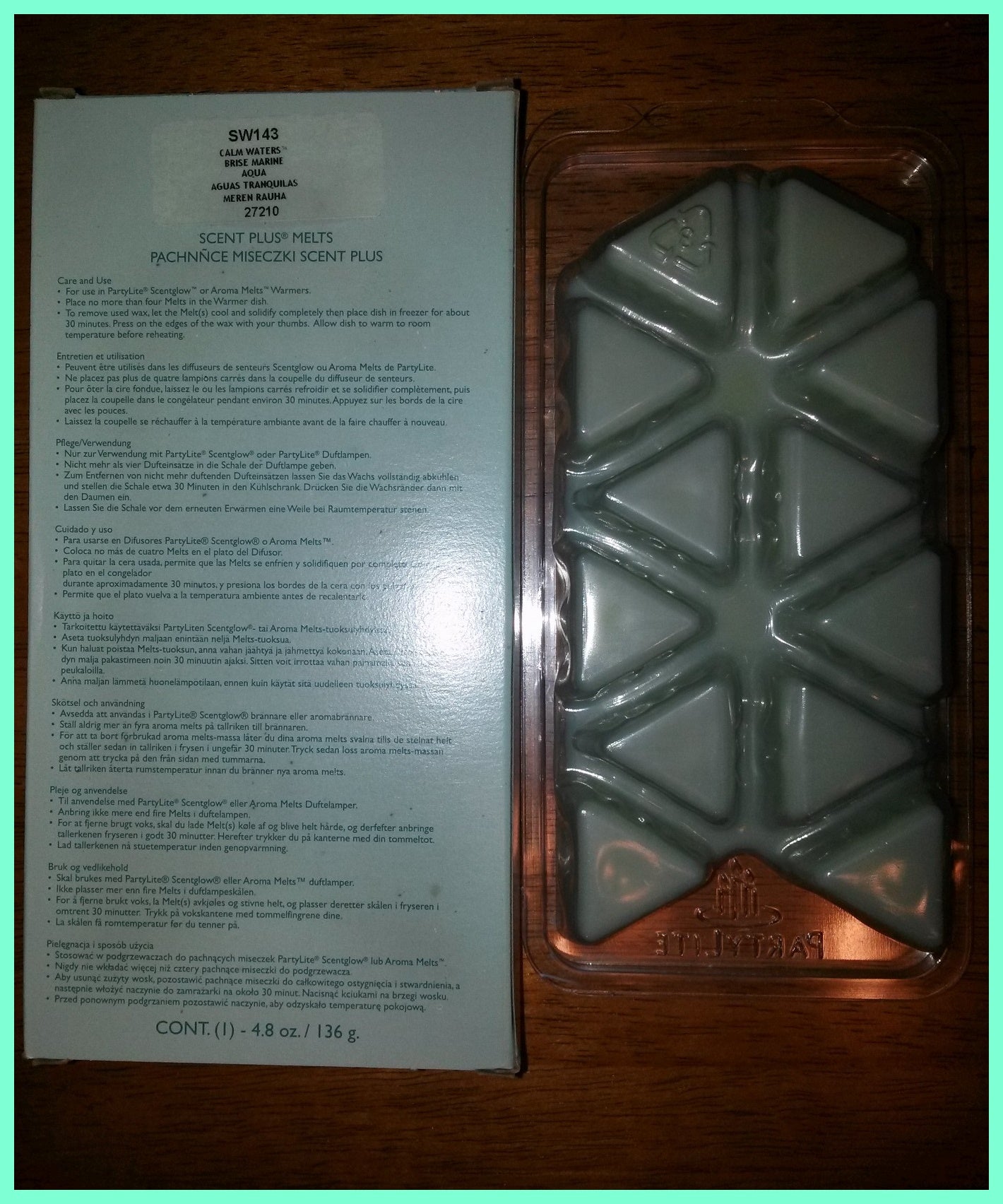 PartyLite 12-pc SCENT PLUS AROMA MELTS Rectangle Brick Scented Simmering Wax CALM WATERS