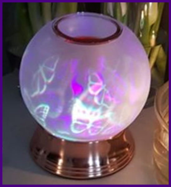 PartyLite Electric ScentGlow Scent Plus Wax Aroma Melts Warmer COLORED BUTTERFLY FLURRY FLURRIES GLOBE - Plastic Glass and Wax