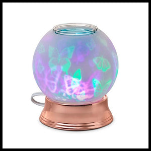PartyLite Electric ScentGlow Scent Plus Wax Aroma Melts Warmer COLORED BUTTERFLY FLURRY FLURRIES GLOBE - Plastic Glass and Wax