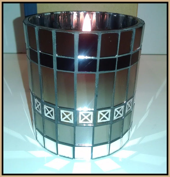 PartyLite CITY LIGHTS VOTIVE TEALIGHT MOSAIC CANDLE HOLDER NIB - Plastic Glass and Wax ~ PGW