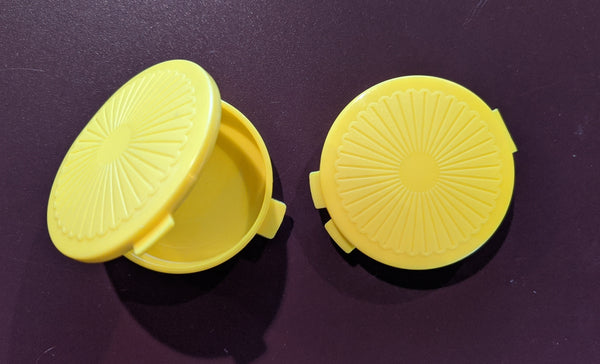 Tupperware Lot of 2 COLORED CLAM SHELL PILL COIN KEEPER NOVELTY GADGET PICK COLOR