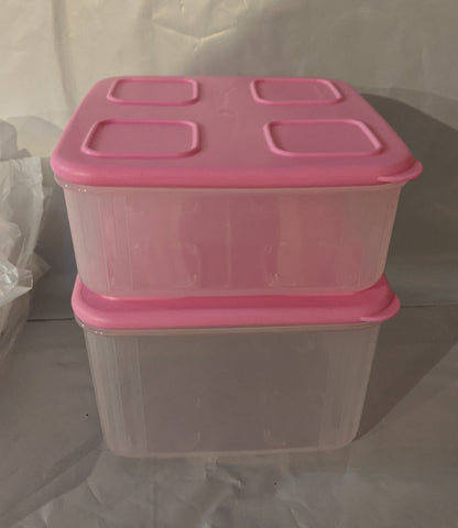 TUPPERWARE 2 14-oz Serving Center Storage Container Snack Bowls with S –  Plastic Glass and Wax ~ PGW