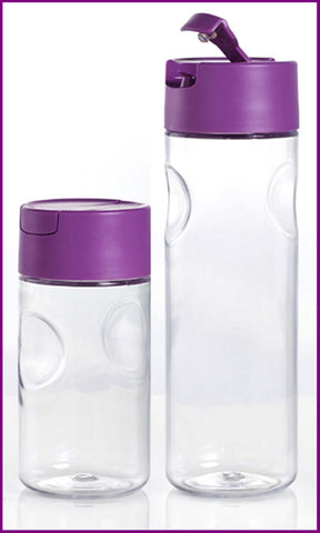 TUPPERWARE 1 LARGE & 1 MEDIUM SET / 2 COUNTERSCAPING LIQUID CONTAINER RADIANT ORCHID - PURPLE