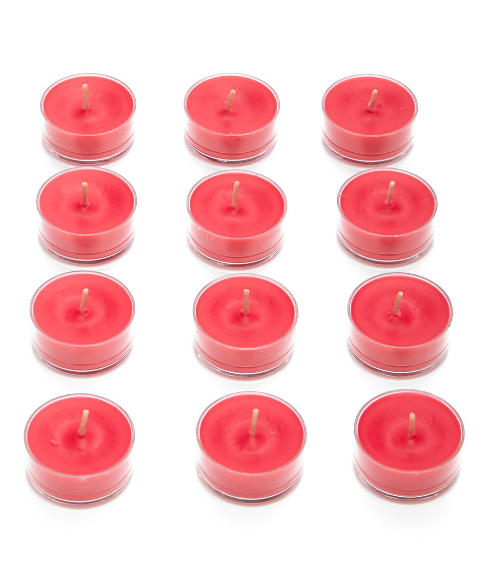 PartyLite Tealight Candles - 1 Box - 1 Dozen Tealights - 12 CRIMSON BERRY WAX