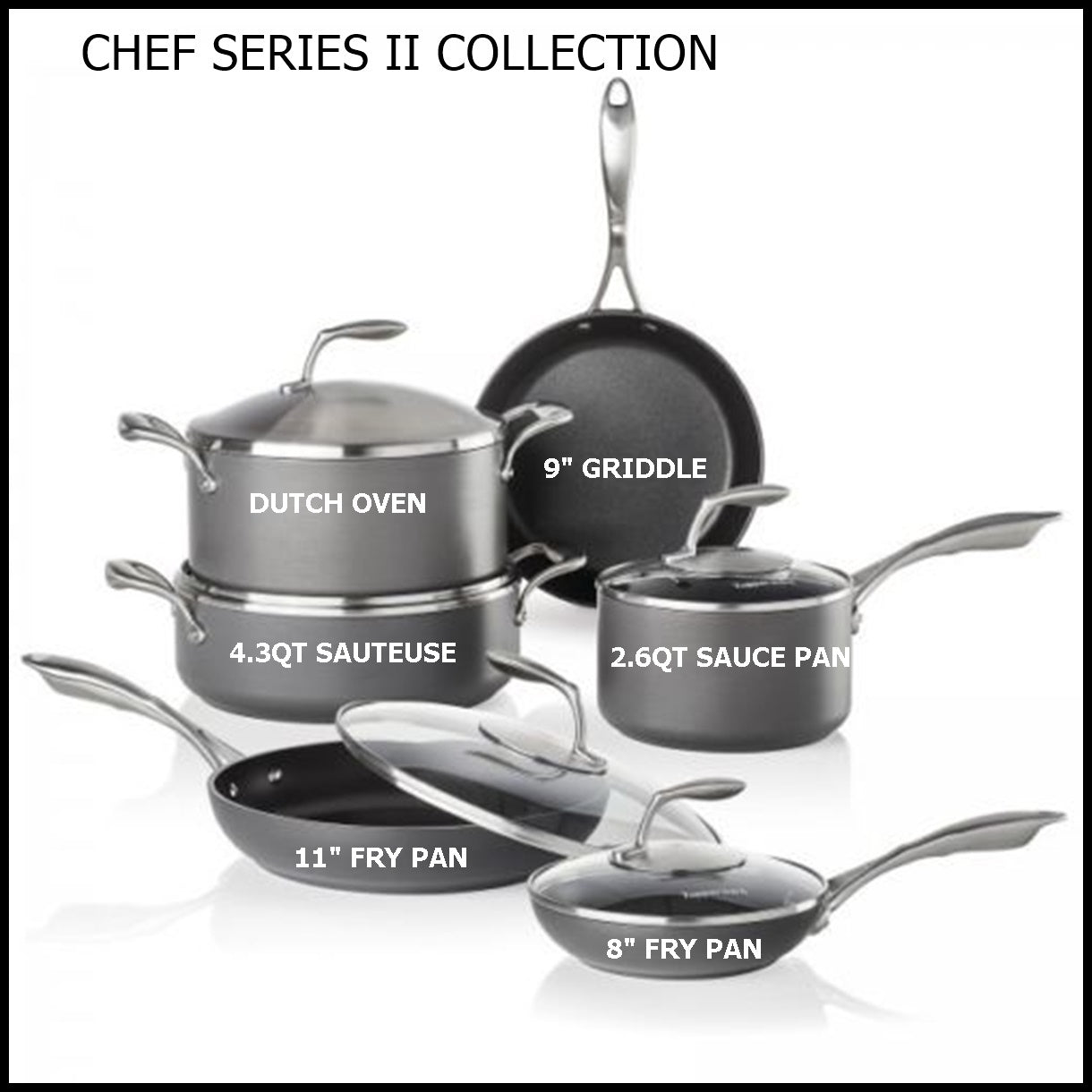 TUPPERWARE CHEF SERIES II PROFESSIONAL COOKWARE 11-PIECE COMPLETE SET SHIPS FREE!! - Plastic Glass and Wax ~ PGW
