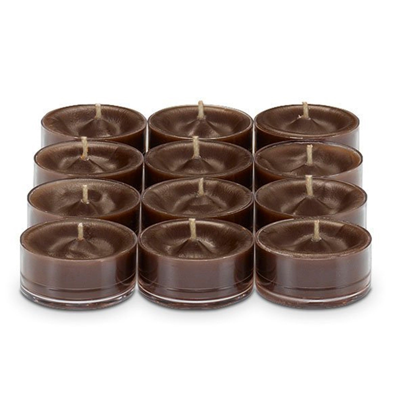 PartyLite Tealight Candles - 1 Box - 1 Dozen Tealights - 12 EBONY WOOD & PATCHOULI WAX