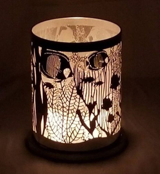 PARTYLITE ENCHANTED CELEBRATION SILVER MESH METAL TEALIGHT VOTIVE HURRICANE HOLDER
