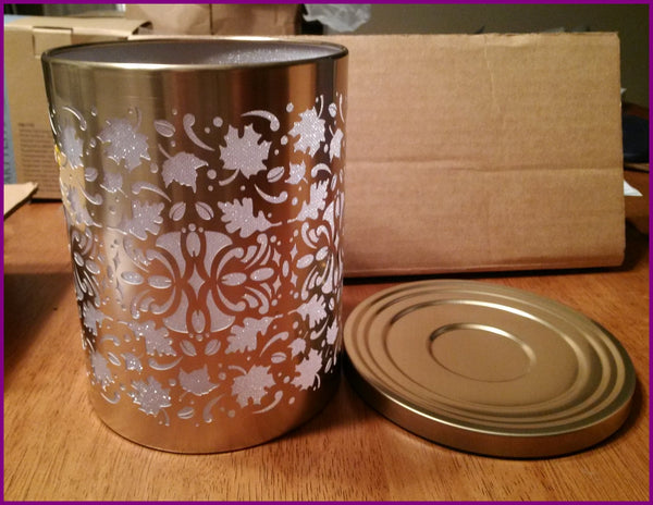 PARTYLITE ENCHANTED GOLDEN LEAVES HURRICANE SLEEVE TEALIGHT VOTIVE CANDLE HOLDER - Plastic Glass and Wax