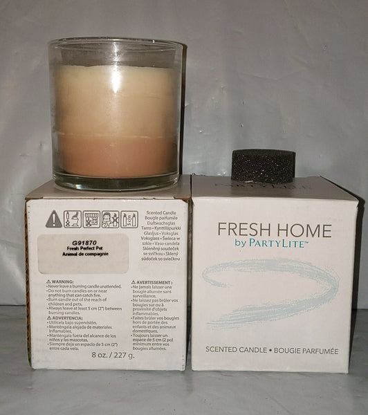 PartyLite TWO (2) FRESH HOME PERFECT PET BESTBURN LAYERED GLASS JAR CANDLE