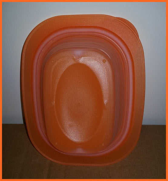 TUPPERWARE FLATOUT RARE RECTANGLE EXPANDABLE FLEX BOWL W/ SEAL 3.5-c ORANGE