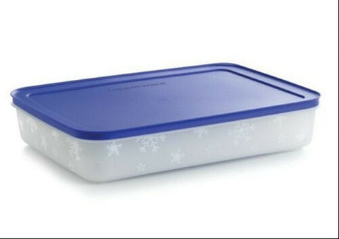 TUPPERWARE FREEZER MATES PLUS SNOWFLAKE FREEZE-IT STORAGE CONTAINERS LARGE SHALLOW 9.75-c - Plastic Glass and Wax