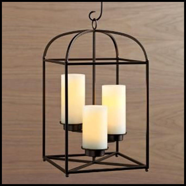 PartyLite FRAMEWORK LANTERN HANGING / TABLETOP CENTERPIECE CANDLE HOLDER - Plastic Glass and Wax