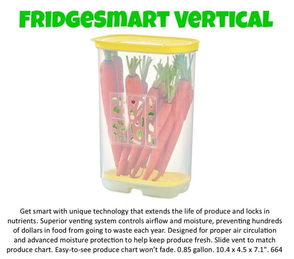 TUPPERWARE Sheer FridgeSmart Mini Storage Container Keeper Salsa Verde / Snow White Seal - Plastic Glass and Wax