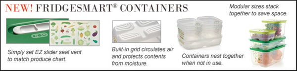 TUPPERWARE Sheer FridgeSmart Mini Storage Container Keeper Salsa Verde / Snow White Seal - Plastic Glass and Wax