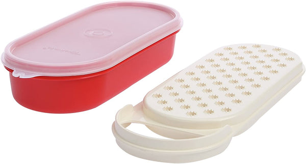 TUPPERWARE HANDY 3-Pc GRATER & OVAL STORAGE KEEPER / CONTAINER w/ SEAL