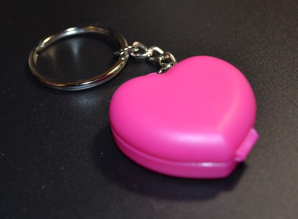 TUPPERWARE NEW STYLE Mini Pink Heart Keeper Container KeyChain