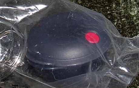 TUPPERWARE Mini HEAT N SERVE ROUND BOWL Key Chain JET BLACK w/ RED or BLK VENT - Plastic Glass and Wax