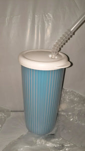 Tupperware 24-oz Insulated Tumbler Hot Cold On-the-Go COOL AQUA BLUE w/ SEAL & WHISTLE STRAW