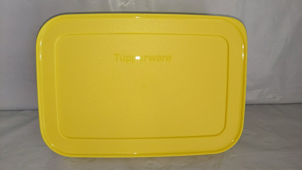 TUPPERWARE FREEZER MATES PLUS SNOWFLAKE STORAGE CONTAINER MED SHALLOW SUNNY YELLOW 4.25-C