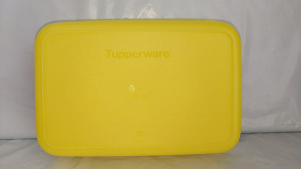TUPPERWARE FREEZER MATES PLUS SNOWFLAKE STORAGE CONTAINER MED SHALLOW SUNNY YELLOW 4.25-C