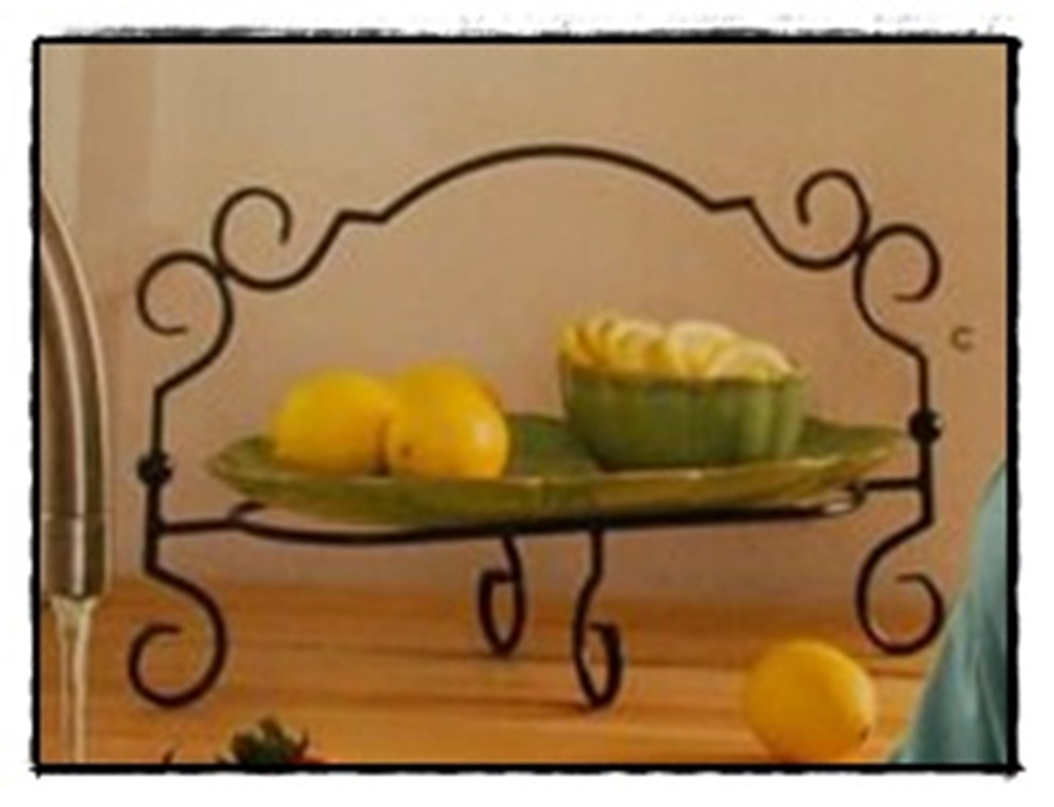 SOUTHERN LIVING at HOME ORNATE IRON OVAL TIERED PLATTER / ELEVATED STAND