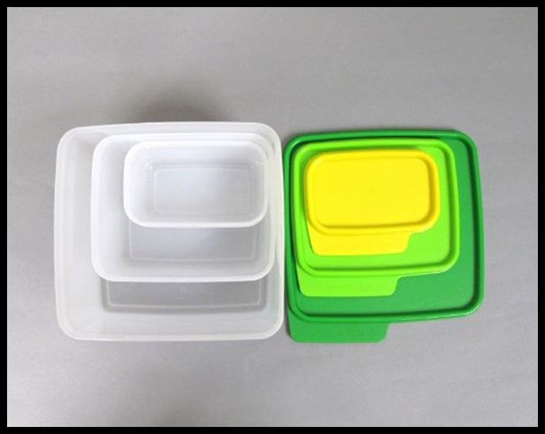 TUPPERWARE KEEP TABS 3-PIECE SMALL NESTING STORAGE CONTAINERS w/ TABBE ...