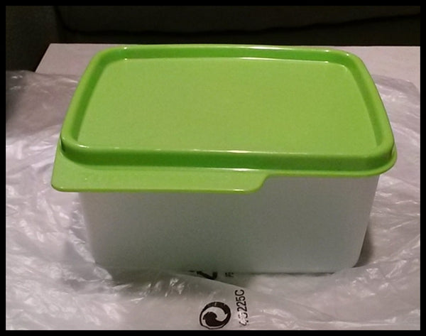 TUPPERWARE 1 SMALL KEEP TABS STORAGE KEEPER CONTAINER w/ LIME GREEN TABBED SEAL