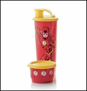 TUPPERWARE 2-Pc DC COMIC On-the-Go Snack Set Tumbler & Snack Cup - THE FLASH