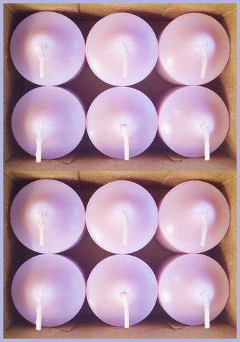 PartyLite 1 DOZEN Votive Wax Candles - 2 BOXES = 12 VOTIVES ~ LAVENDER FLOWER