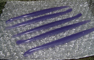 Tupperware 5 COLORED MULTI-PURPOSE ORANGE GRAPEFRUIT CITRUS PEELERS - LUPINE PURPLE - Plastic Glass and Wax