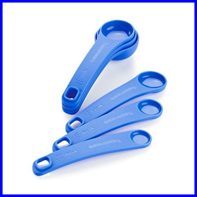 TUPPERWARE Set of 6 Prep Essentials Essential Measuring Spoons RAINDROP Blue