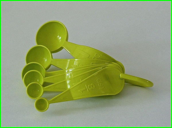 TUPPERWARE Set of 6 Prep Essentials Essential Measuring Spoons RAINDROP Blue