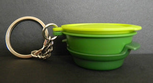 TUPPERWARE Mini Smart Steamer on the Go Key Chain KIWI LIME LETTUCE GREEN - Plastic Glass and Wax