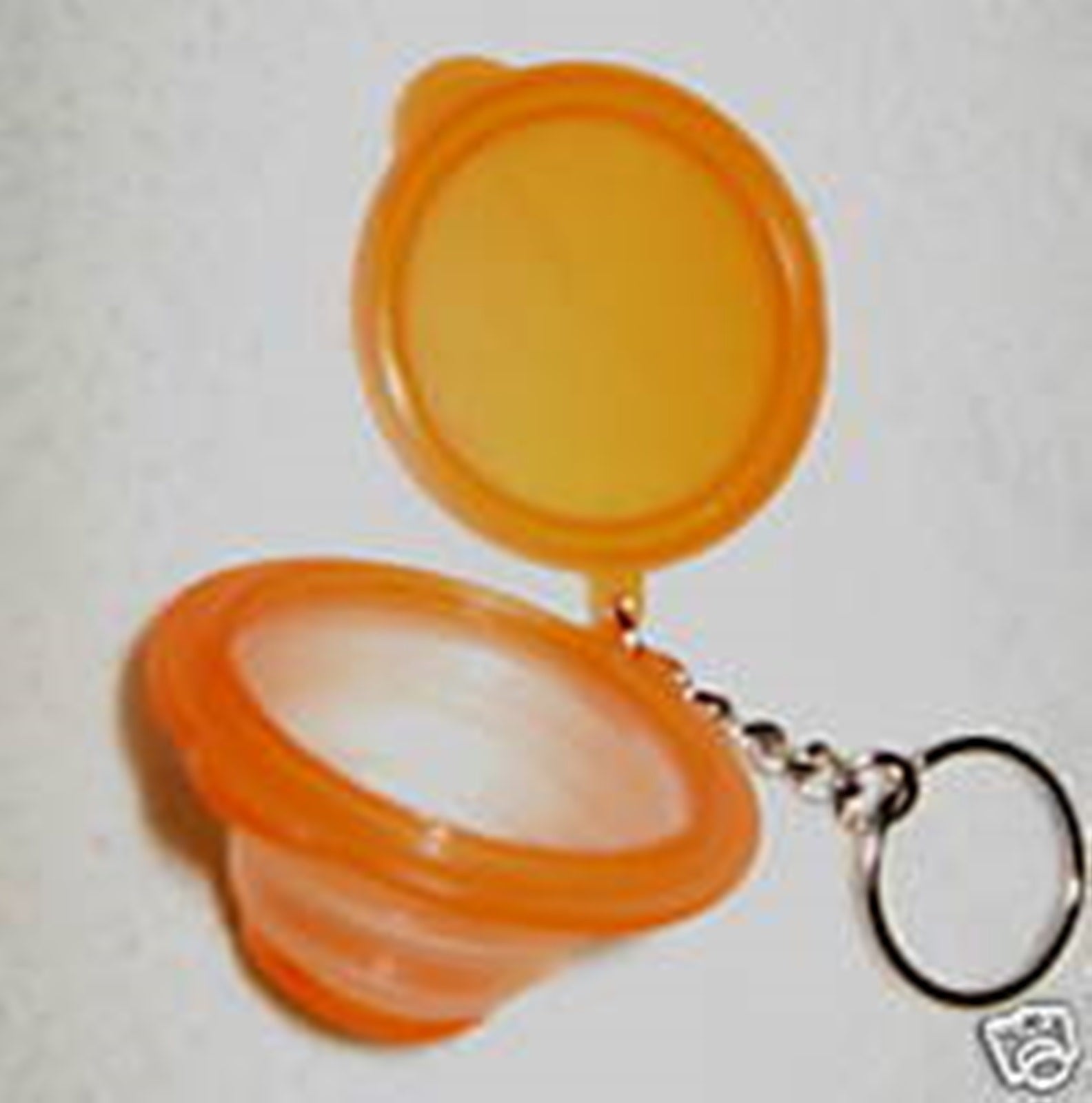 TUPPERWARE Mini Expandable Flex Flat Out Bowl Key Chain Orbit Orange - Plastic Glass and Wax ~ PGW