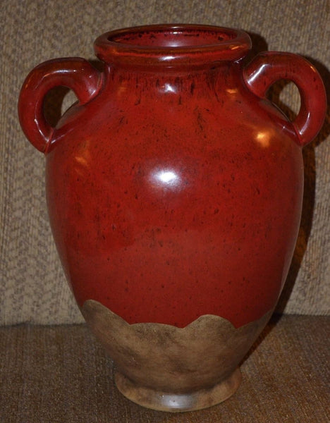 Southern Living at HOME TUSCAN OLIVE JAR YELLOW & SANDSTONE GLAZED POTTERY URN VASE LIKE NEW - Plastic Glass and Wax ~ PGW