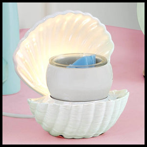 PartyLite Electric ScentGlow Glo Scent Plus Wax Aroma Melts Warmer Pearl Oyster Sea Shell Seashell - Plastic Glass and Wax ~ PGW