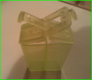 TUPPERWARE PERSONAL DUAL SALT & PEPPER SHAKER SHEER MARGARITA LIME GREEN - Plastic Glass and Wax ~ PGW