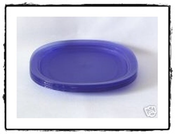 Tupperware Impressions 7.75" Microwave ACRYLIC Dessert Plates 4 SAPPHIRE PURPLE - Plastic Glass and Wax